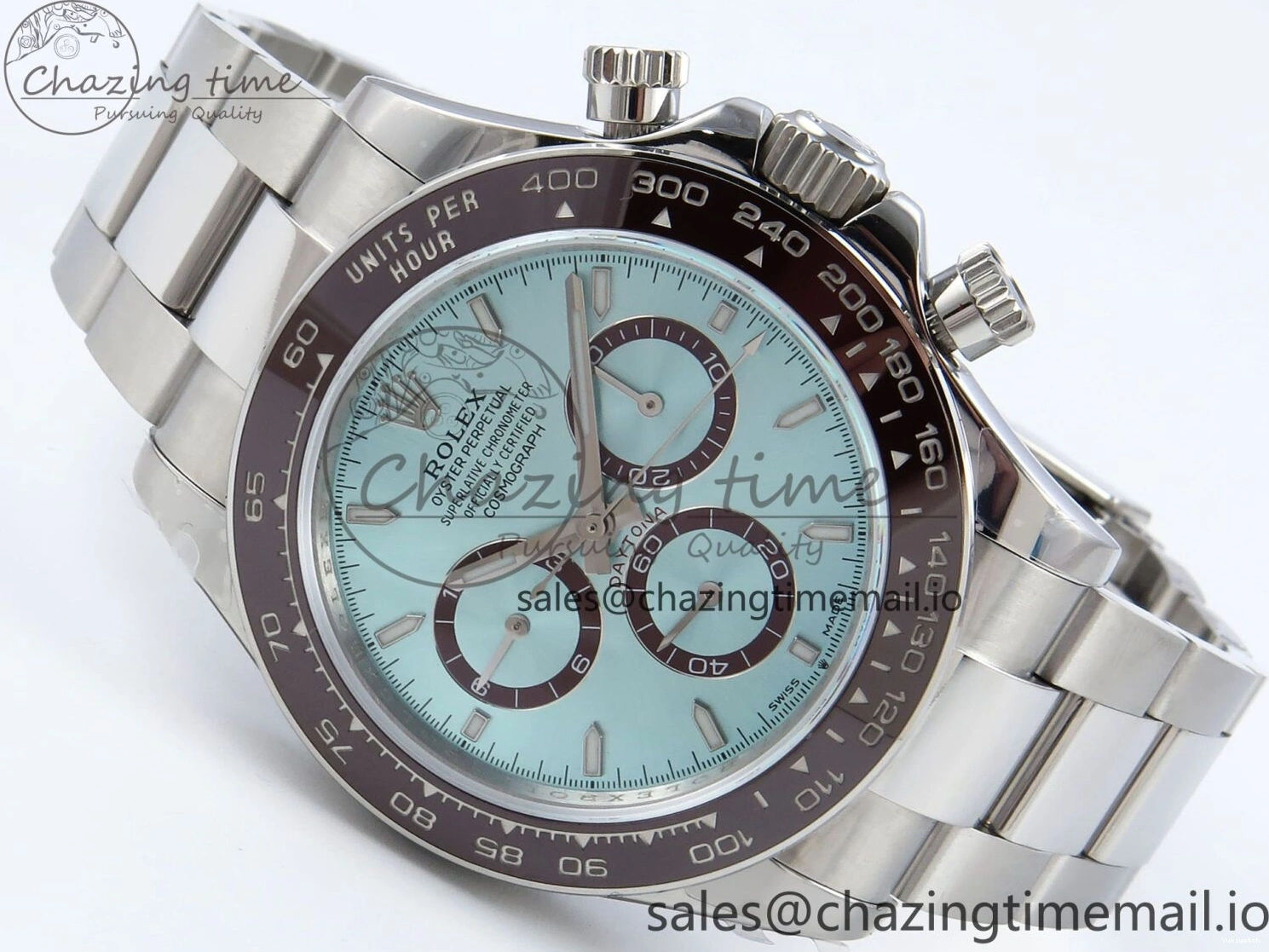 126506 1:1 Edition Ice Best SH4131 Daytona Strap V5 on Blue QF SS Dial Bracelet 0330